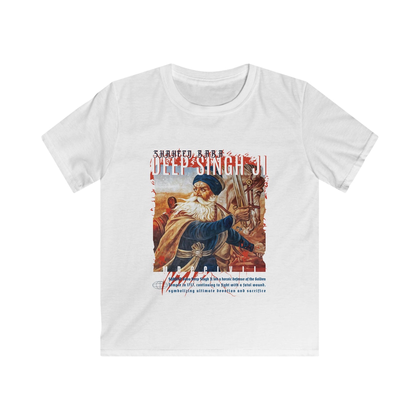 Kid's VINTAGE Series Tee by TURBAN LEGENDS - BABA DEEP SINGH JI